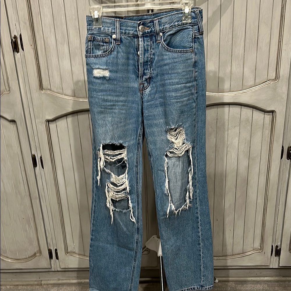 Aeropostale Blue Boyfriend Jeans Distressed Casual